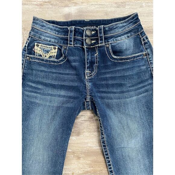 Vigoss Capri Heritage Fit Jeans Cropped Bling Women Size 4 - Picture 2 of 8